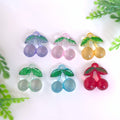 100pcs Mini Fruit Cherry Charm Colorful Acrylic Pendant for Necklace Bracelet Earring Jewelry Accessories