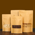 Doypack Biodegradable Kraft Paper Packaging Bags with Zipper for Tea Sugar Pet Food Chewing Gum Potato Chips