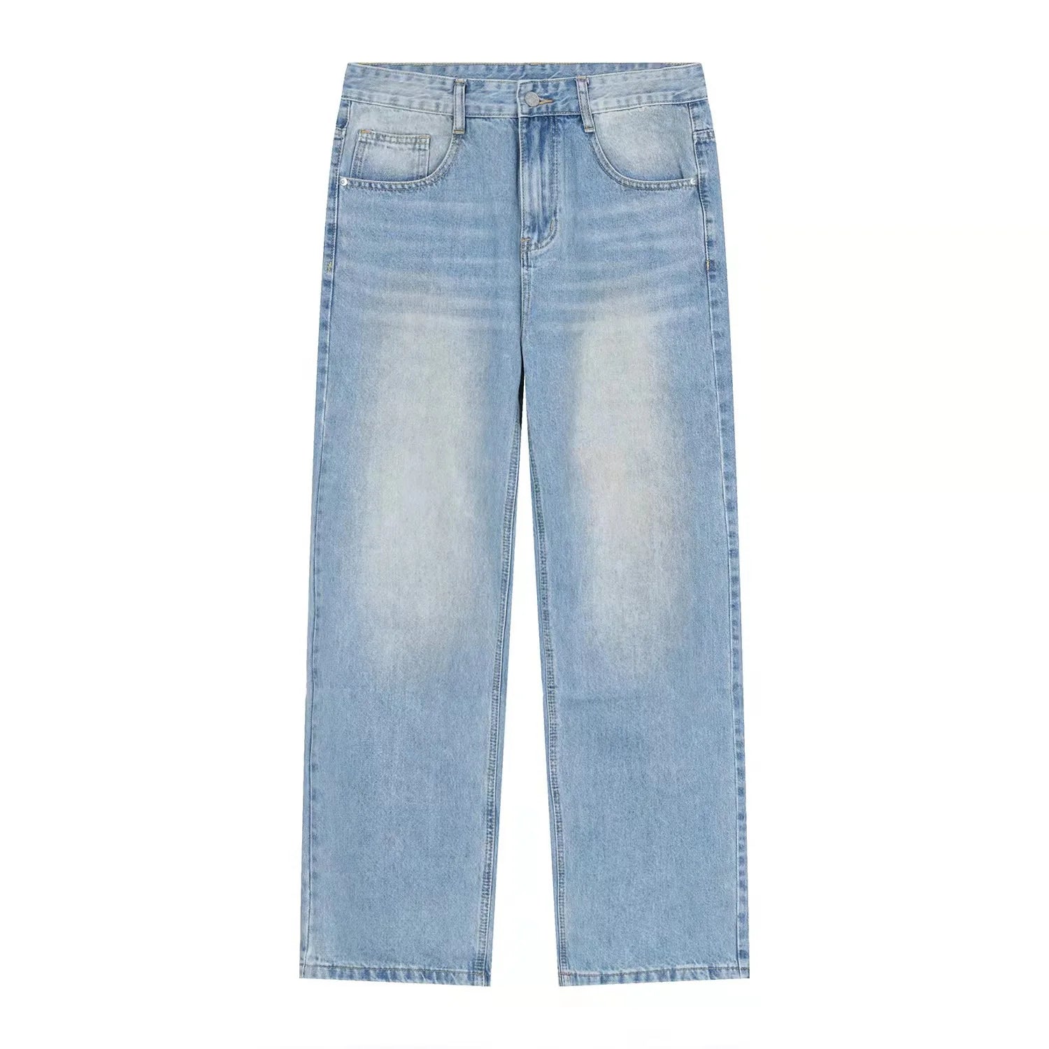 Vintage Washed Wide Leg Jeans New Design Fall 2022 Men Jeans Streetstyle Stacked Jeans Men Loose Fit