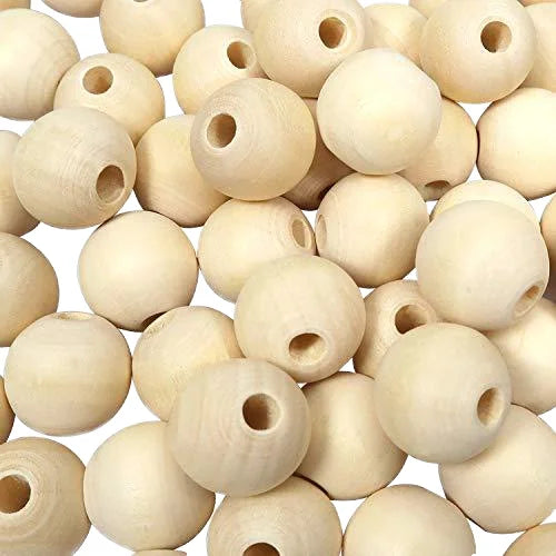 250pcs Per Bag 20mm Wood Beads Natural Round Unfinished Crafts Custom Colored Made in India