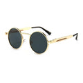 Custom Logo Vintage Punk Sunglasses with Red Frame Spring Metal Steampunk Mirror Retro Personality Eyewear for Men and Women
