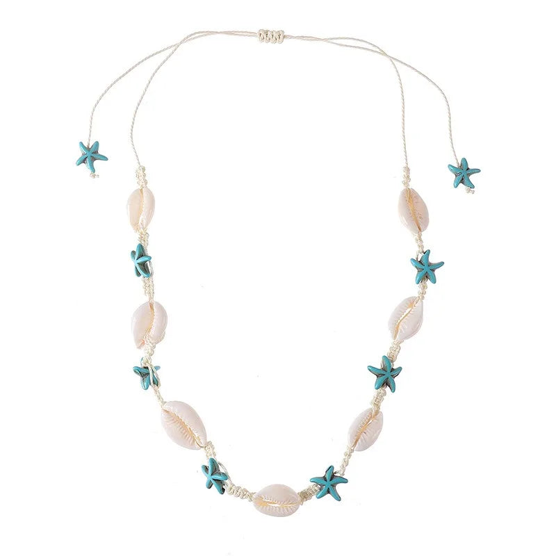 Shell Jewelry Set Wholesale Beach Vacation Style Seastar Ocean Shell Bracelet Necklace Ocean Style Series Jewelry