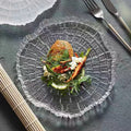 Light Luxury Modern Household Glass Tea Tray with Ancient Banyan Tree High-Grade Plate Dish for Party Occasions