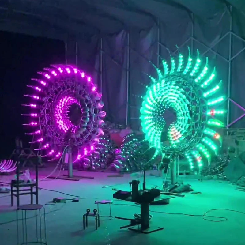 Wind Stainless Steel Kinetic Art LED Kinetic Sculpture