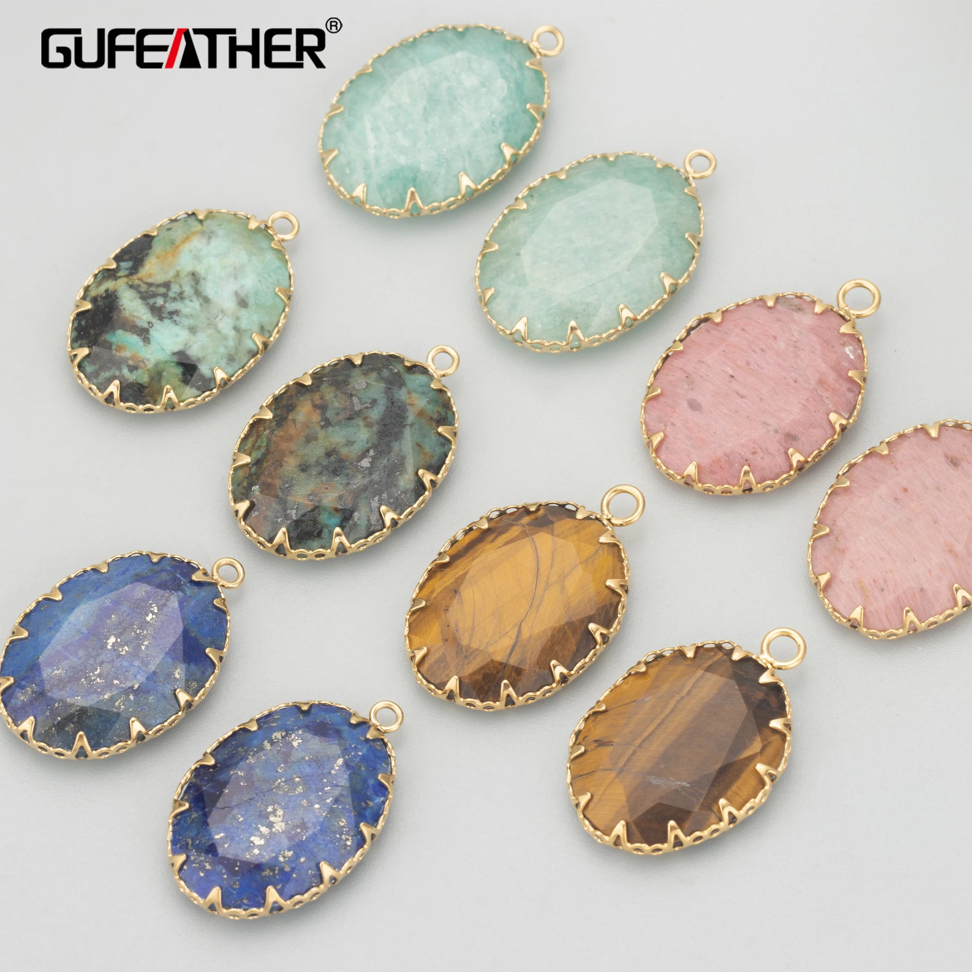 MD41 2pcs/lotjewelry Accessories316L Stainless Steelnatural Stonecharmshand Madenecklace Making Findingsdiy Pendants