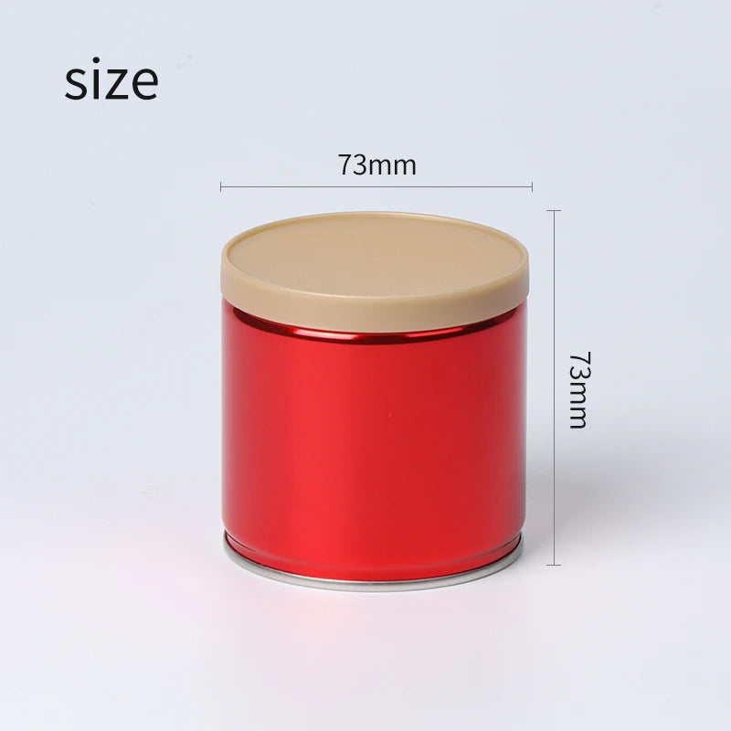 Custom Wholesale Print logo 73*73mm Round Tea Coffee Candy Cookies Hand Tear Tinplate Food Grade Metal Sealing Packaging Tin Box