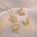 Necklace Female Butterfly Zircon Small Luxury Light New Design Sense Pendant Temperament Set
