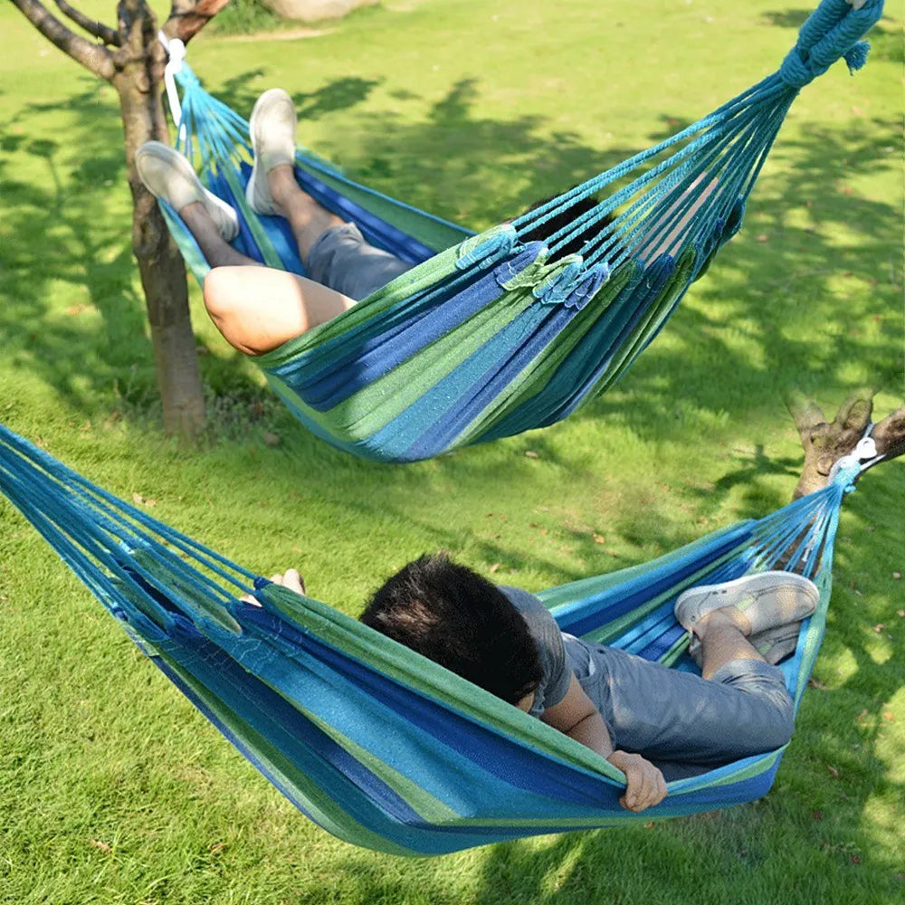 Single / Double Hammock for Backyard Patio Porch Garden Indoor Outdoor Camping Hiking