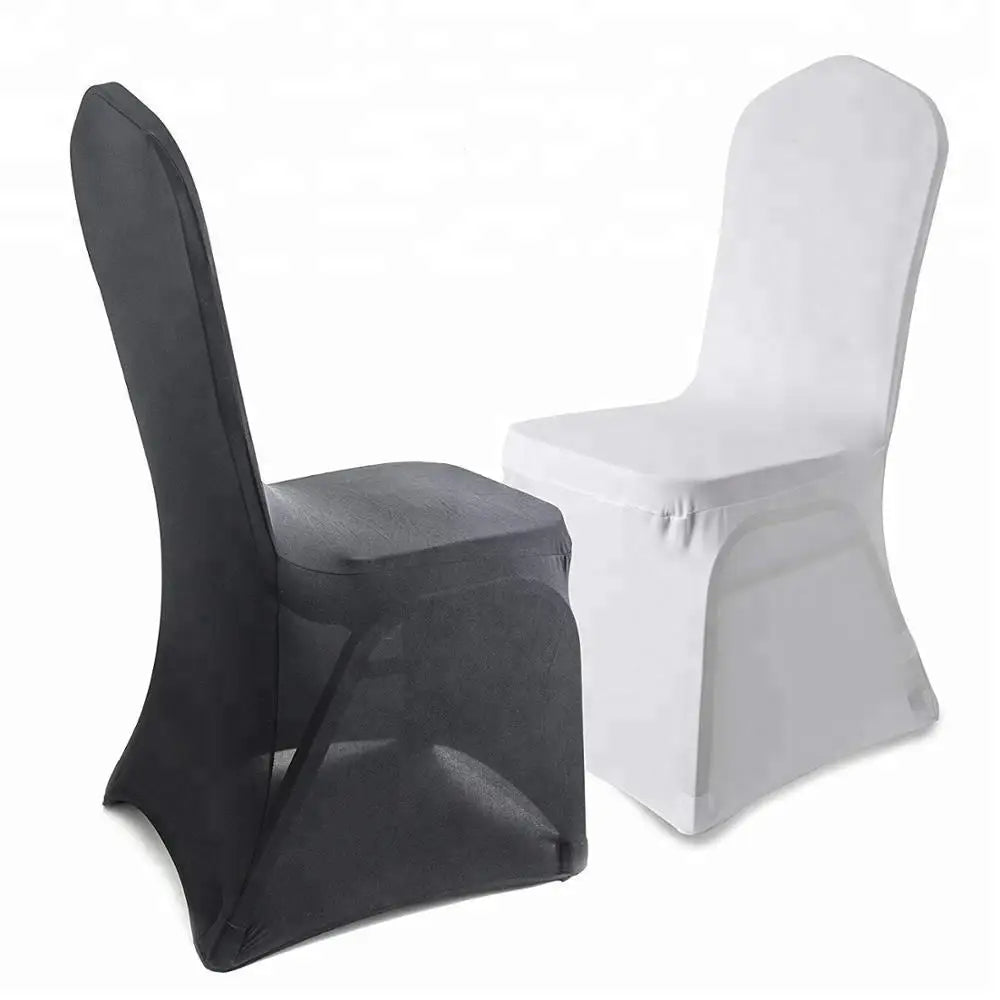 200pcs White Polyester Stretch Washable Outdoor Party Banquet Wedding Spandex Chair Covers for Events Standard Size
