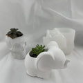 Early Riser Elephant Skull Shape Vase Concrete Cement Flower Pots Planters Silicone Mold Home Decor Mouldings