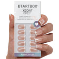 BTARTBOX 32pcs XCOAT Chrome French Tip Press on Nails En Gros Wholesale Short Square Soft Gel Stick on False Fake Nails Tips