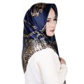 Hot Sale Retro Leopard Printed 90*90cm Square Silk Scarf for Women 100% Polyester Satin Bandana Shawl Hijab