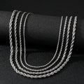 KISSWIFE Wholesale 2-5mm Stainless Steel 18K Gold Plated Mens Twisted Rope Chains Necklaces for Men Women