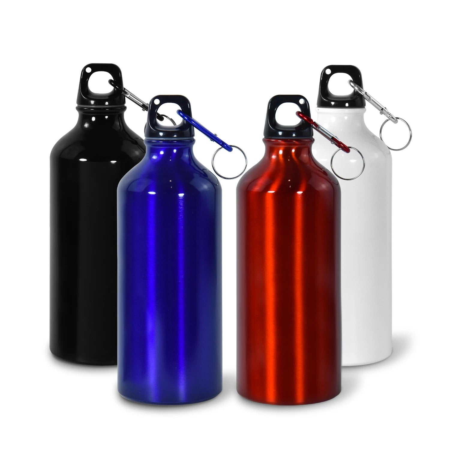 Customized Sublimation on Aluminum Hiking Water Bottle with Carabiner Clip 650ml Party Store Outdoor Sport Bottles Single Wall