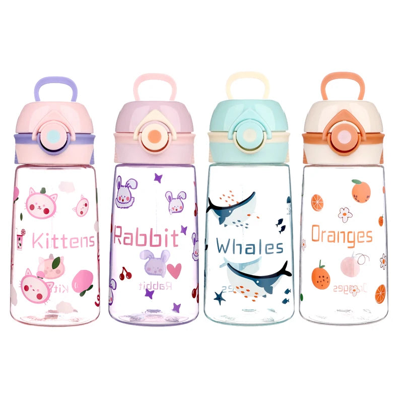 Wholesale Customized 400ml Tritan Kids Water Bottle with Straw for Children's Outdoor Activities