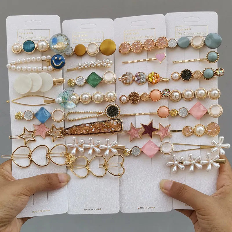 Wholesale Hot Selling Decorative Elegant Korean New Design Hair Clips Set Pearl Hair Pins Ladies Hairpins for Women