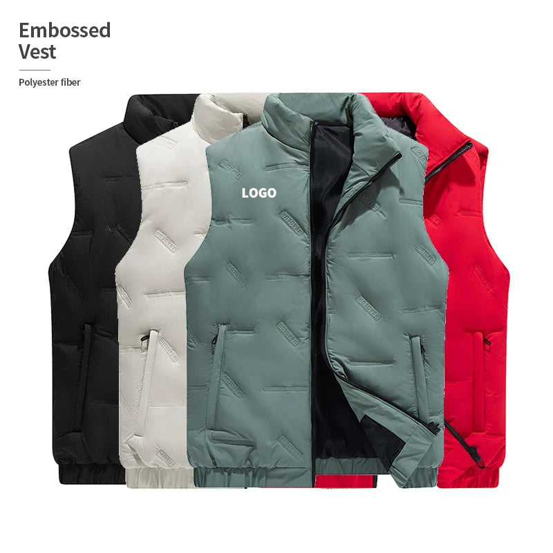 Fashion Stand Collar Golf Puffer Vest Men Custom logo