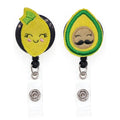 Office Supply Custom Retractable Felt Cute Lemon Avocado Fruit ID Badge Reel With Alligator Clip