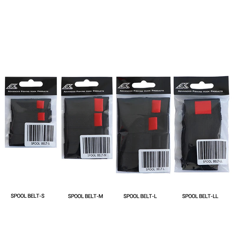 DORISEA JK 4pcs Pack Black Elastic Fishing Spool Belt Spinning Wheel Reel Protection Accessories