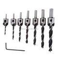 7pcs 3mm-10mm HSS 5 Flute Countersink Drill Bit Set Carpentry Reamer Woodworking Chamfer End Milling Hole