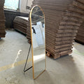 Home Decorative Gold Contemporary Aluminum Alloy Arch Shape Floor Standing Full Length Durable Dressing Mirror 50x160cm