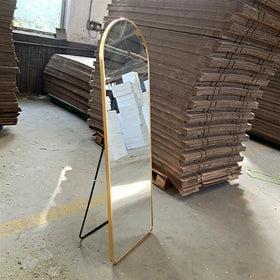 Home Decorative Gold Contemporary Aluminum Alloy Arch Shape Floor Standing Full Length Durable Dressing Mirror 50x160cm