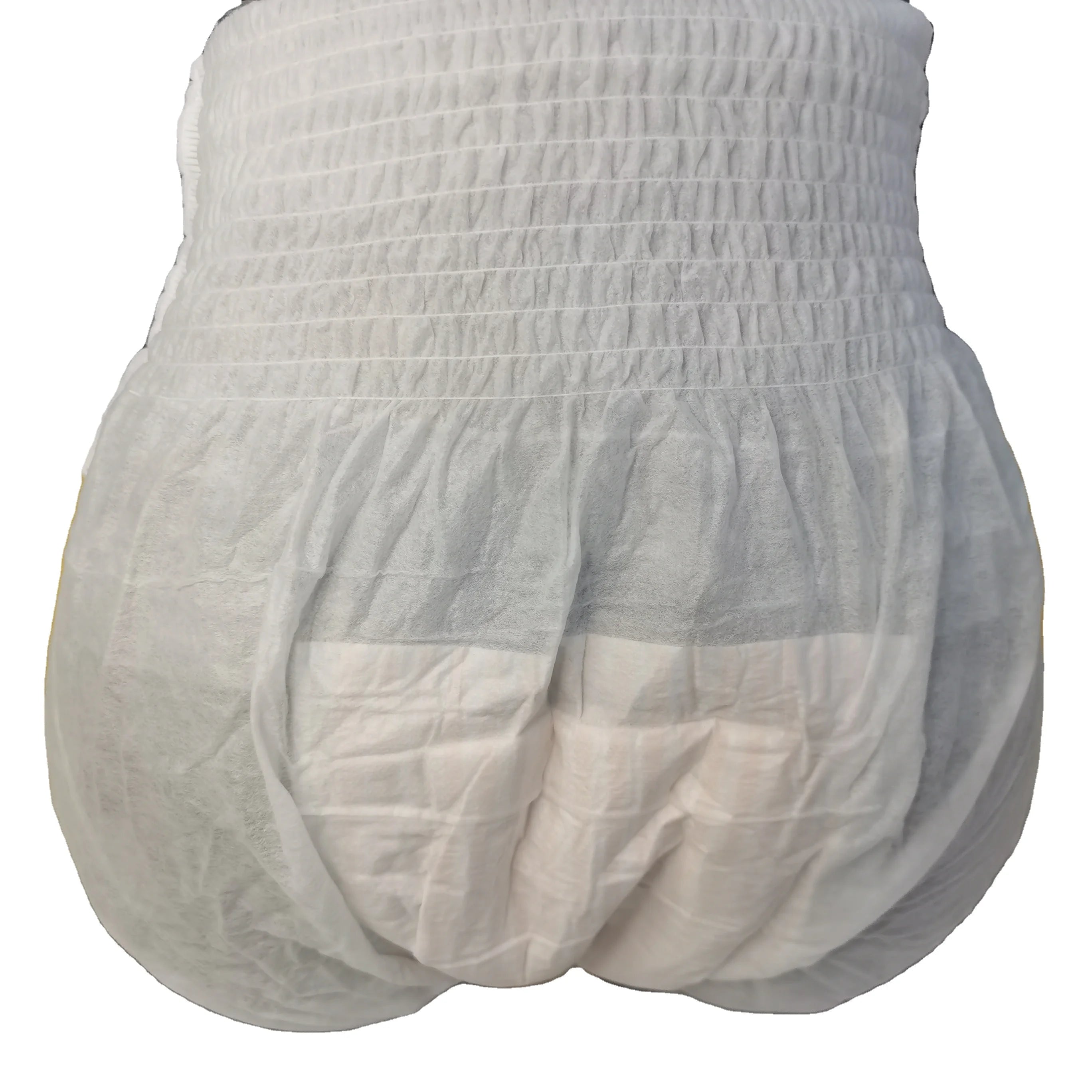 Soft Breathable Disposable Adult Pull-Up Pant Diapers Plain Woven Personal Care Feminine Hygiene Products