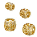 Brass Real Gold Plated Cubic Zirconia Percussions Shape Beads Gold & Silver Fashionable for Jewelry Making Women Bracelets