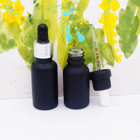 Luxury 50ml Matte Black Glass Dropper Bottle for Essential Oil