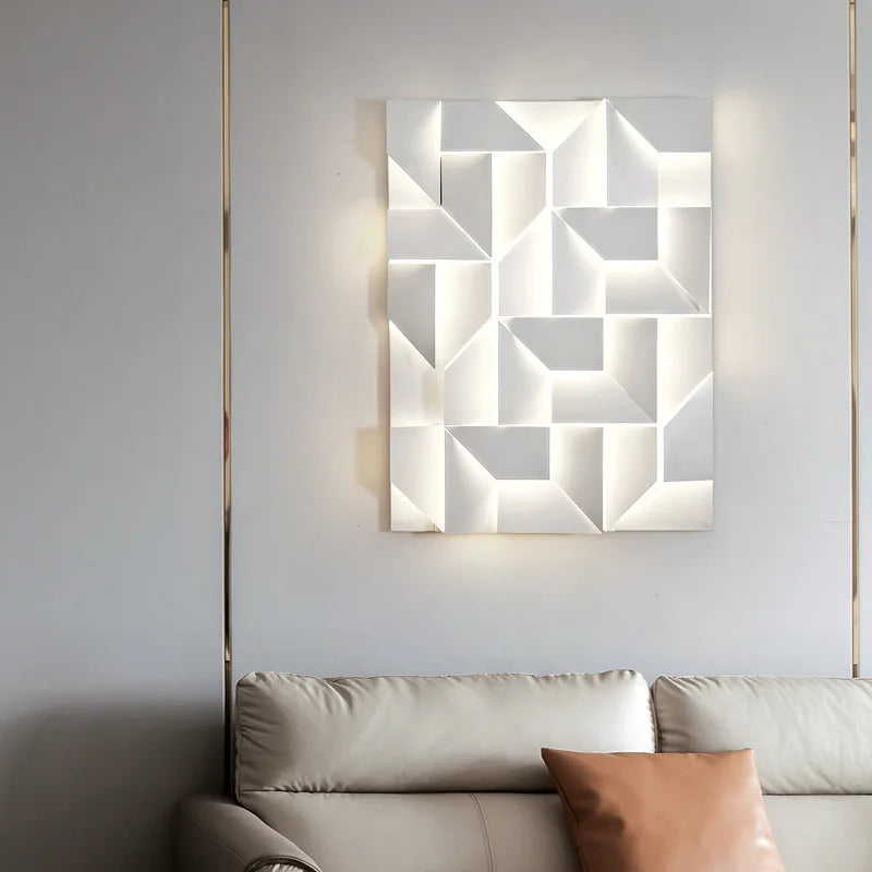 Professional Manufactory Artistic Decor Rectangle Sconce Light Metal Led Wall Shadows Grand for Bedroom Indoor