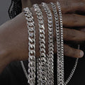 Wholesale PVD 18k Gold Plated Jewelry 4mm Micro Cuban Link Stainless Steel Men Silver Miami Cuban Chain Waterproof Necklace