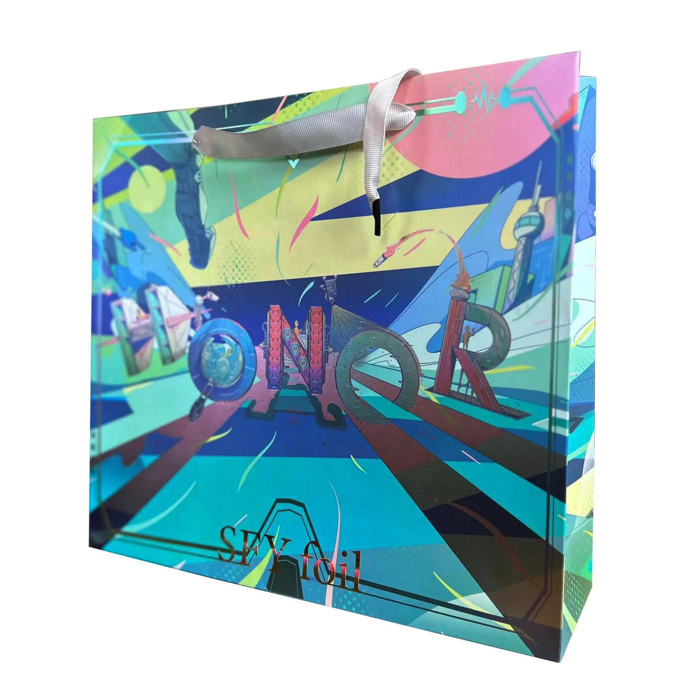 Custom Logo Printed Embossed Matt Laminated Recycled Cardboard Art Paper Luxury Clothing Gift Shopping Bag Square Rigid Box