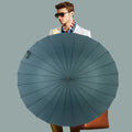 24-Bone Retro Oversized Business Straight Umbrella with Solid Wood Handle Logo Advertising for Travelers Wholesale