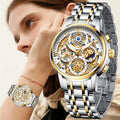 LIGE LG8973 Skeleton Women Watches Creative Steel Women's Bracelet Wrist Watches Hollow Out Ladies Fashion 3Bar Waterproof