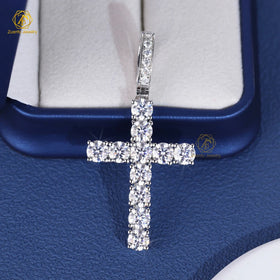 Wholesale Price Silver 925 Iced Out Hip Hop Jewelry Men Women Moissanite Diamond Cross Pendant Custom 5mm 6.5mm 7mm 8mm 9mm