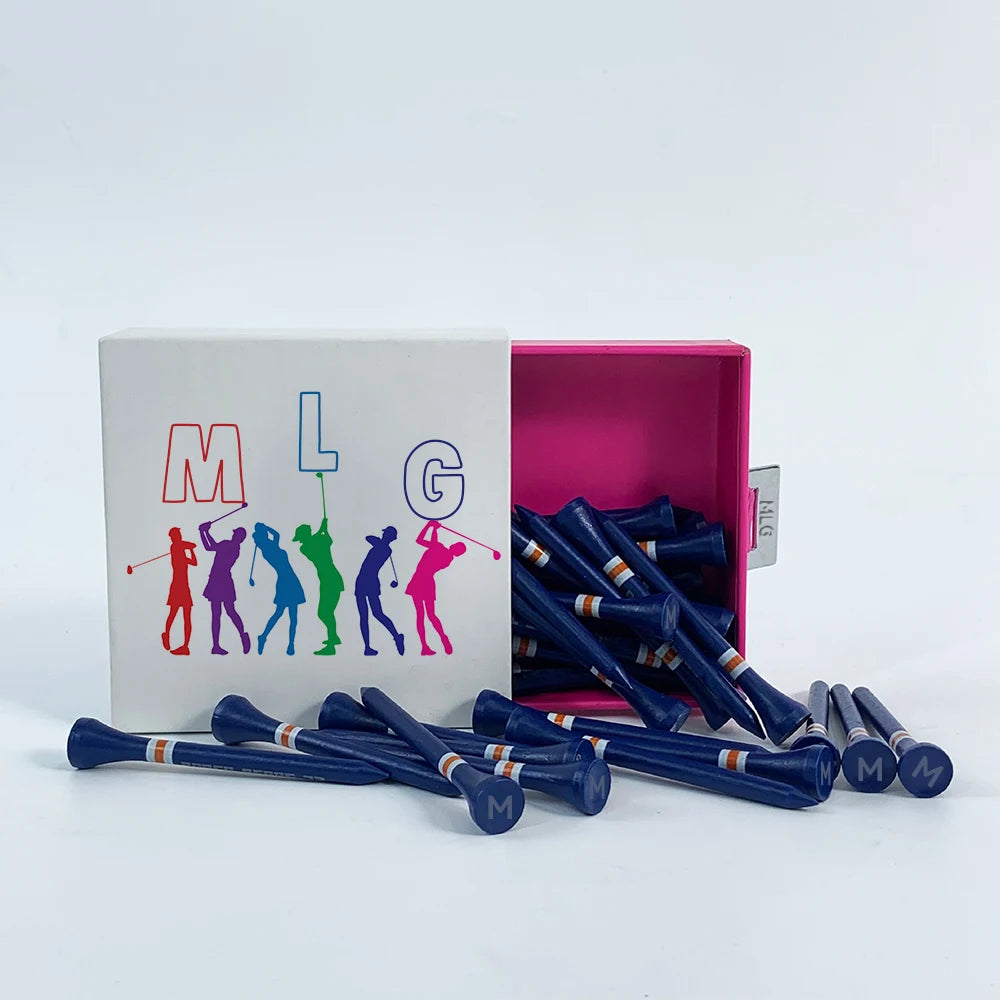 Multiple Colors More Size Golf Tees Professional Bamboo Golf Tees With Box Packaging