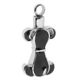 Stainless Steel Enamel Pet Ash Urn Black Dog Cremation Jewelry  Necklace Locket Memento Holder Keepsake Cute Lucky Ashes Casket
