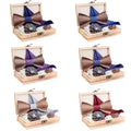 3D Wooden Bow Tie Perfect Mens Necktie Handkerchief Cuff Brooch Set for Mens Wedding Wood Bowtie With Box Gravata