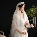 QUEENS GOWN Vintage 3D Flower Bridal Veil New Style Eyelash Wedding Veil Ivory Accessories