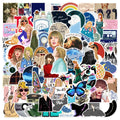 100Pcs Singer  Decorative Stickers for Girl Kids Suitcase Laptop Bike Guitar Bottle Skateboard Vinyl PVC Decals