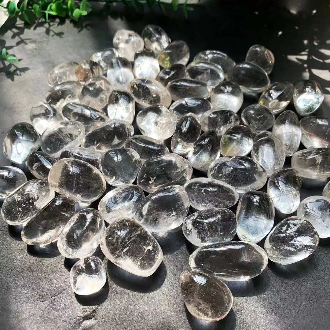 Kindfull Wholesale Natural Polished Quartz Clear Quartz  Hand Crafted  Clear Quartz Tumbled Stone for Healing