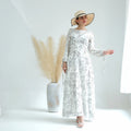 2023 Loriya Abaya Muslim Women Dress Chiffon Stylish Floral Long Dresses Women Summer Muslim Long Dress