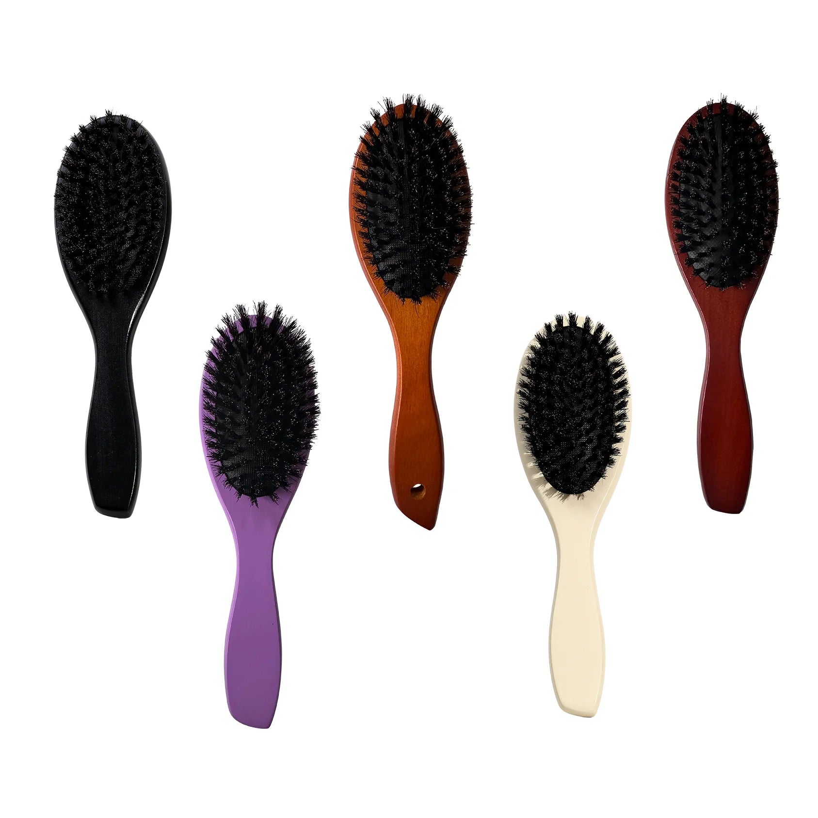 Brown Lotus Wood Bristle Massage Comb Eco-Friendly Hair Brush with Wooden Handle for Home or Salon Use Custom Logo Option
