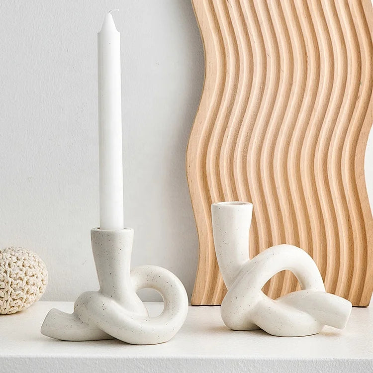 Porcelain Handmade Taper Candles Holder for Candlestick Dinner Candles Custom Logo Home Decoration Party Wedding Valentine'S Day