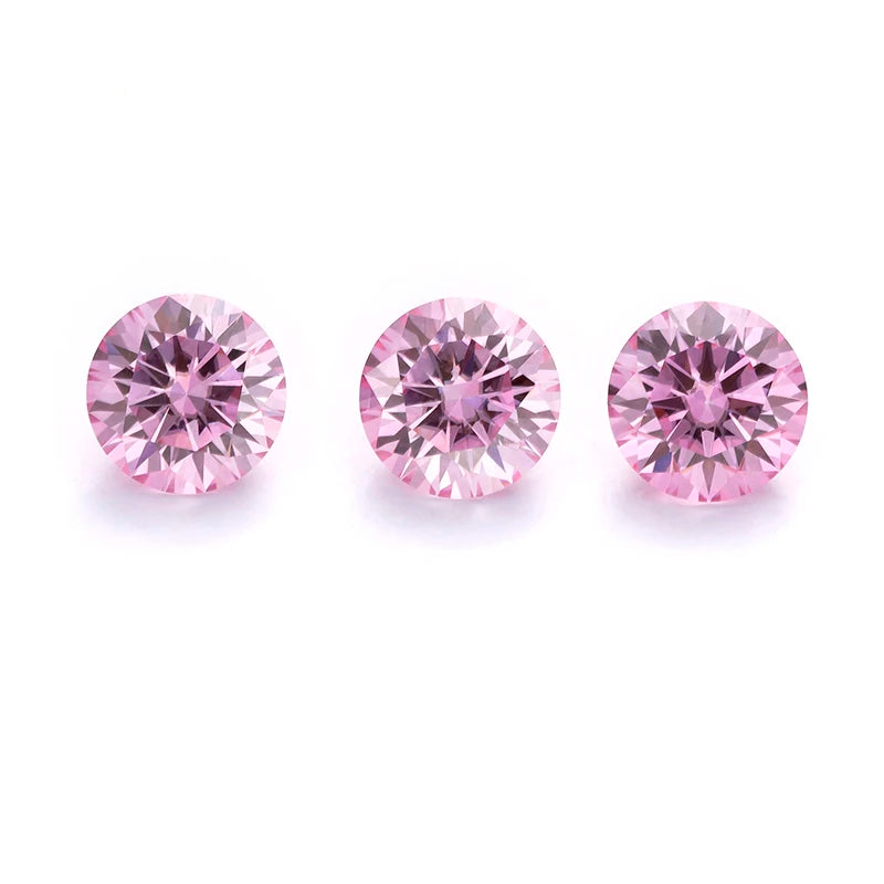 Sakura Pink Lab Created Moissanite Loose Gemstones Round Brilliant Cut VVS Clarity Wholesale OEM/ODM for Jewelry Making