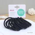 MUJU 15-Piece Classic Black Hair Ties High Elastic Ponytail Spandex Rope for Women Value