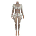 Sexy Las Vegas Drag Queen Rhinestone Bodysuit Festival Outfit Photoshoot Gogo Dancer Costumes Women Stage Performance Jumpsuits