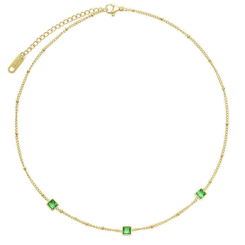 14k Gold Plated Dainty Beads Ball Chain Choker Necklace for Women Waterproof Stainless Steel Jewelry Bezel Setting Trendy Gift