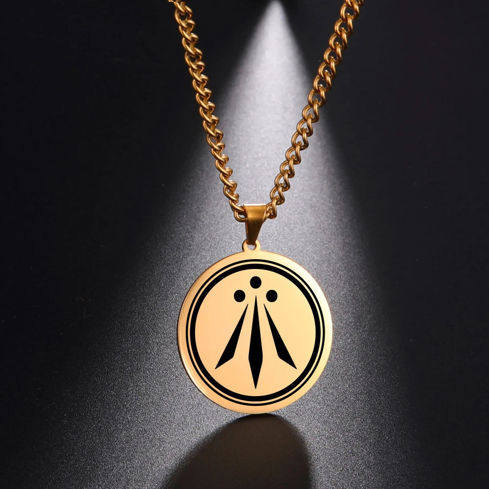 Awen the Three Rays of Light Irish Celtic's Symbol Pendant Necklace Stainless Steel Jewelry
