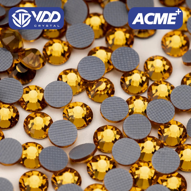VDD 006 Topaz ACME Top Quality Hot-Fix Glass Rhinestones Crystal Flatback Stones Garment Wedding Dress